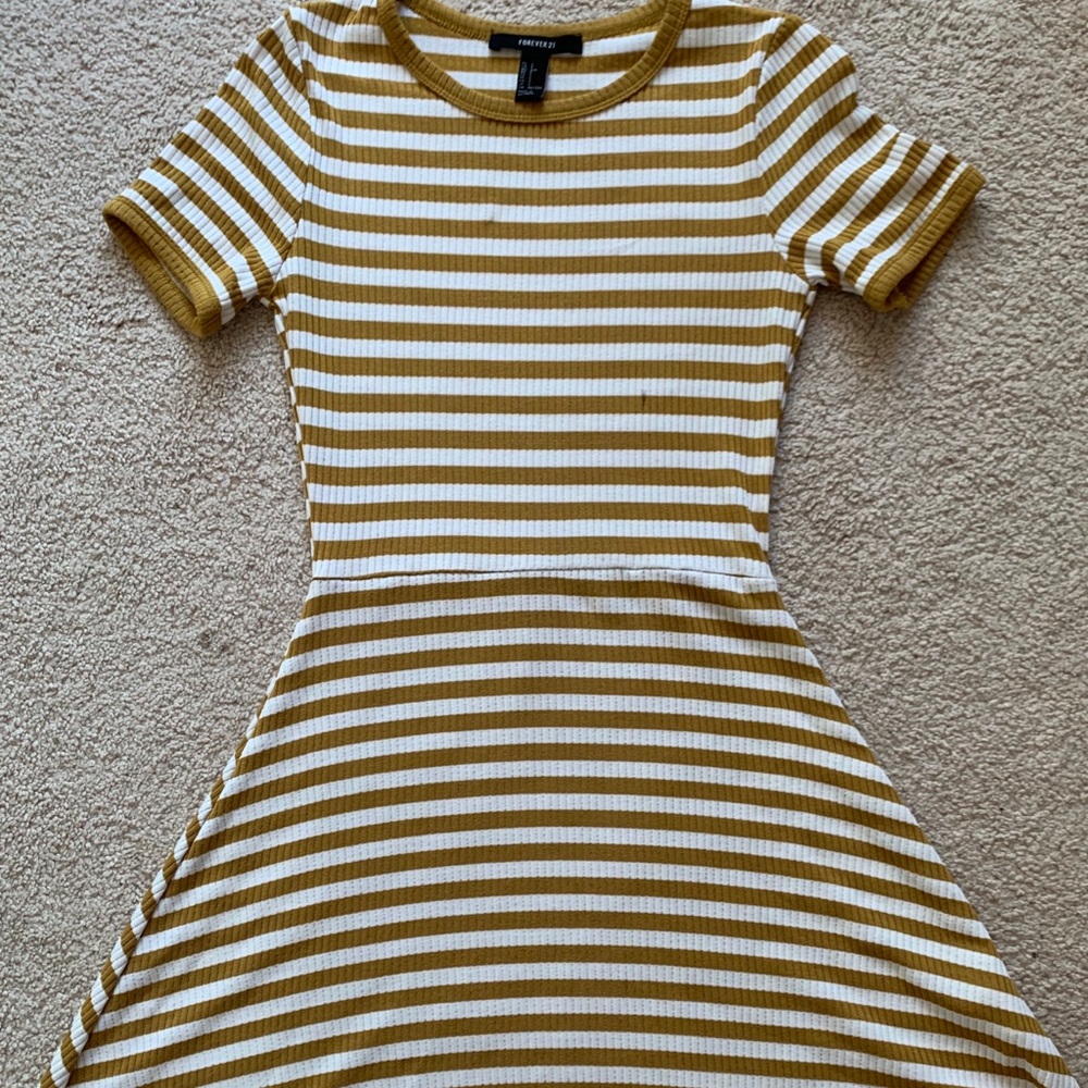 Mustard yellow Striped dress